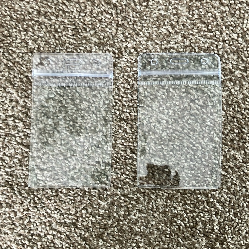 ID badge cases, clear
